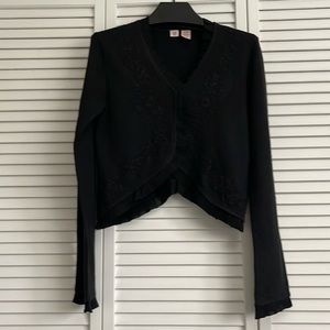 Black cardigan with nylon trim